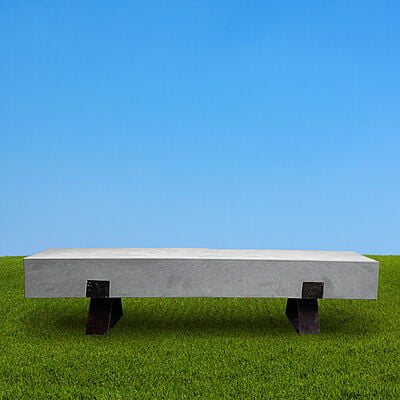 MMA Concrete Bench With Metal Leg